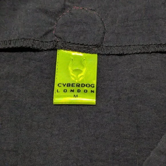 Vintage Cyberdog Loin Cloth Panel Skirt Red Circuitry Black Medium - Picture 7 of 8